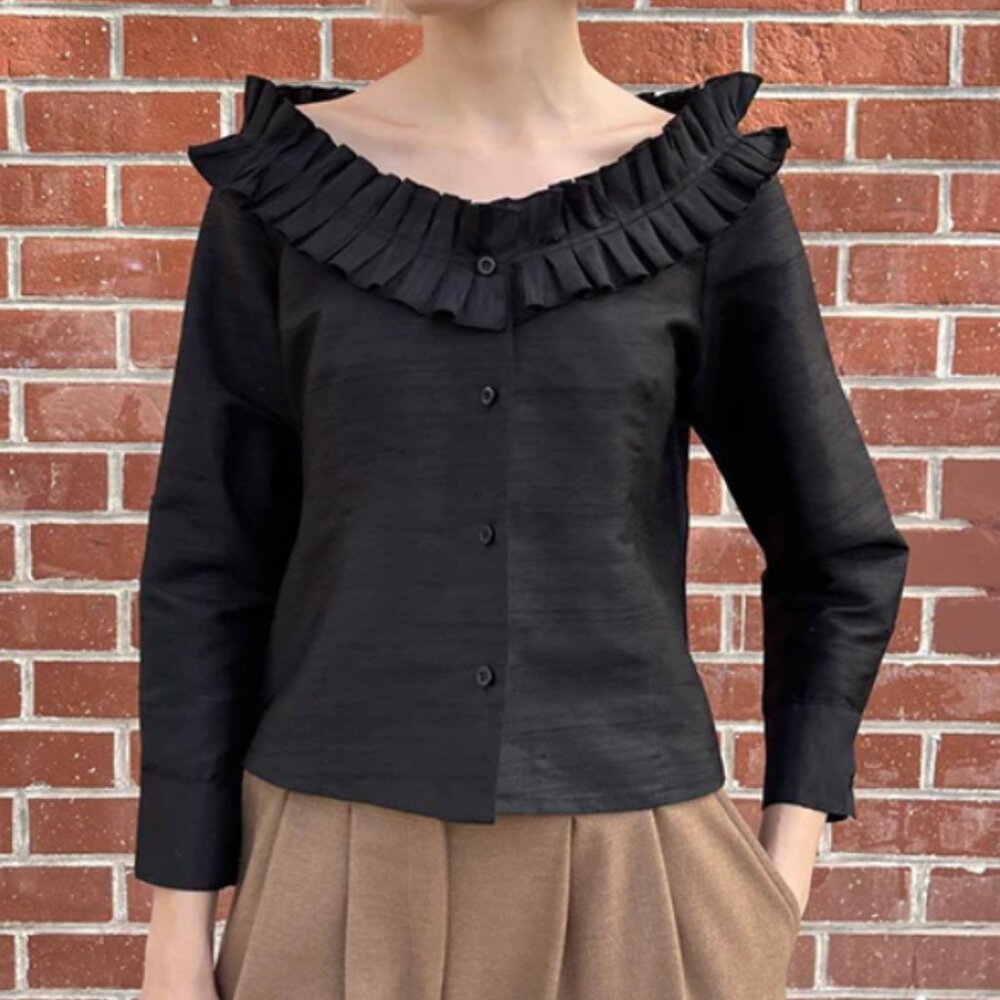 Chelsea Mak- AMALIA BLOUSE — BLACK- Sz Medium-- SOLD OUT
